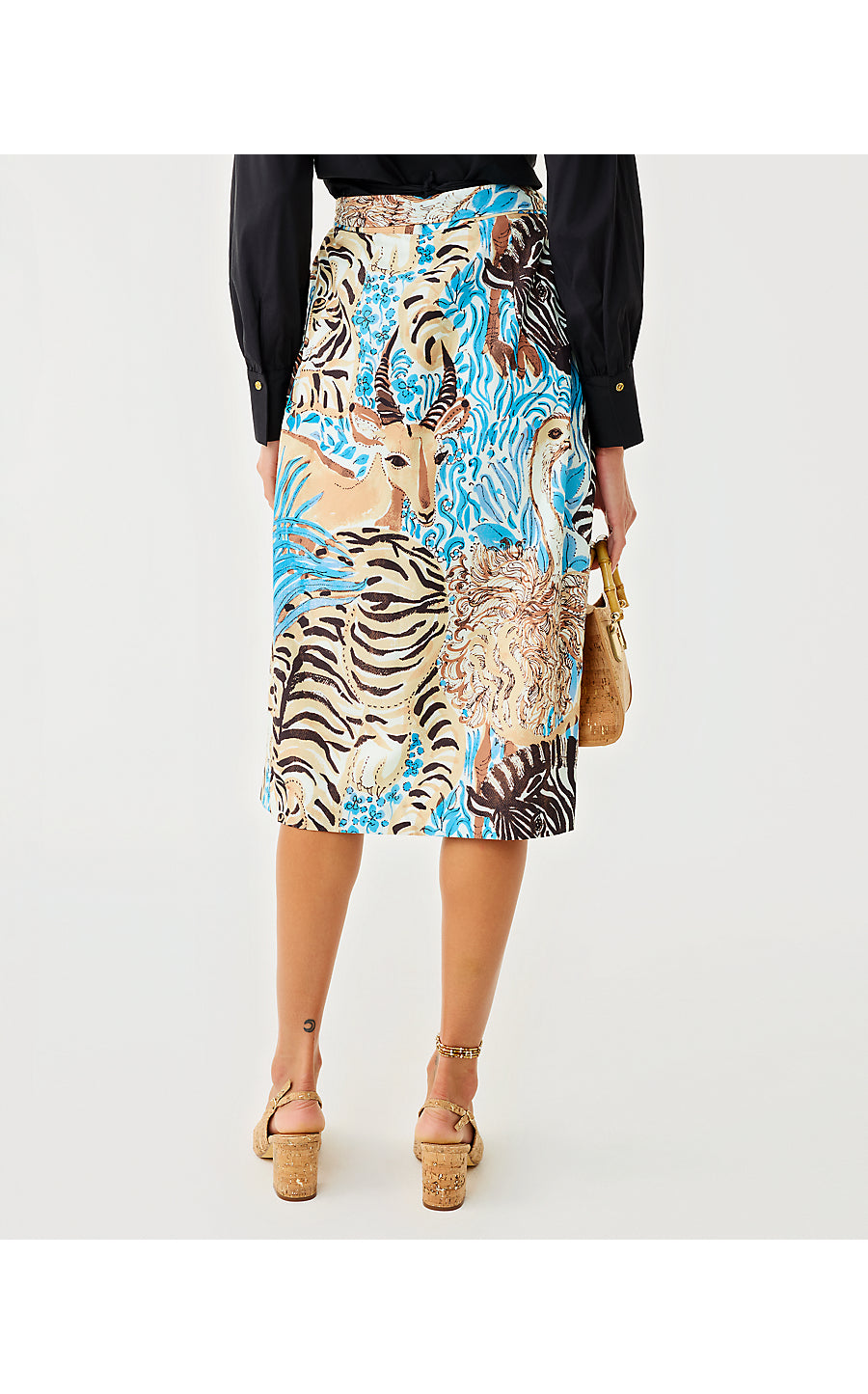 DUSTIN MIDI SKIRT | BREEZY AQUA OVERSIZED LILLYS ZOO