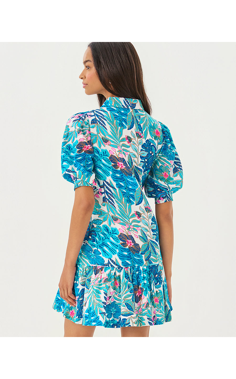 BRETT DRESS | BREEZY AQUA BEST FRONDS FOREVER