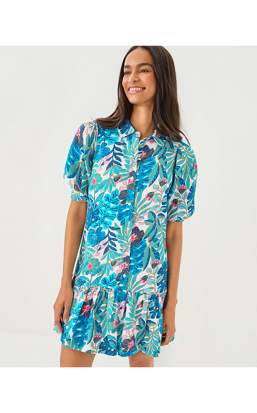 BRETT DRESS | BREEZY AQUA BEST FRONDS FOREVER