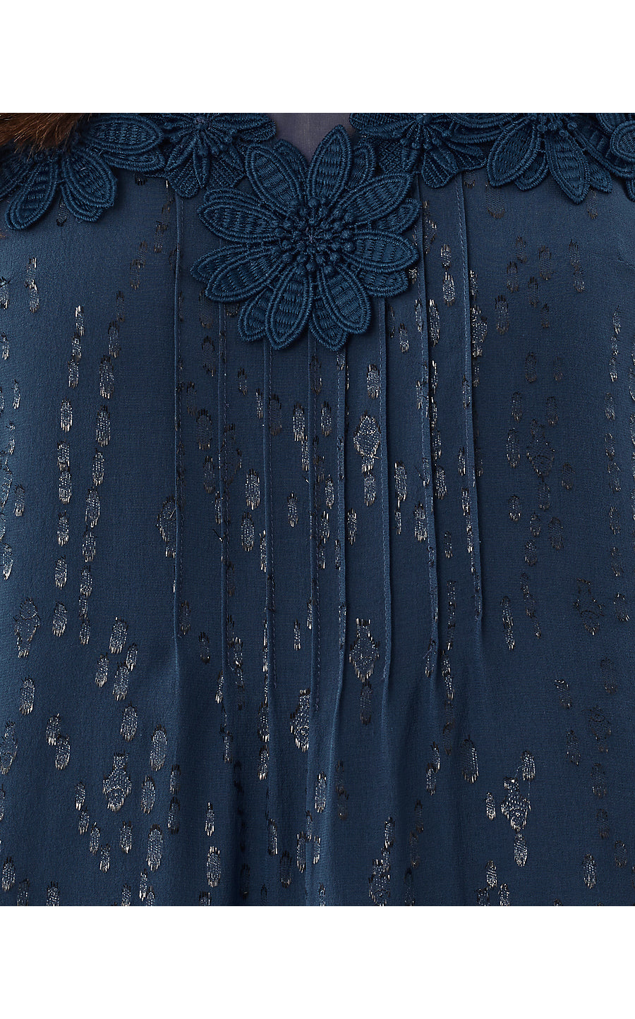 GAIL SILK DRESS | LOW TIDE NAVY FISH CLIP CHIFFON