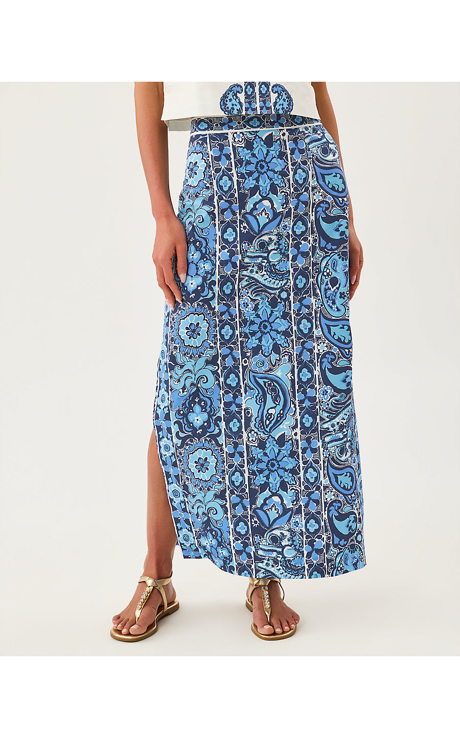 SANDERS MAXI SKIRT | LOW TIDE NAVY THE CASBAH ENGINEERED SKIRT