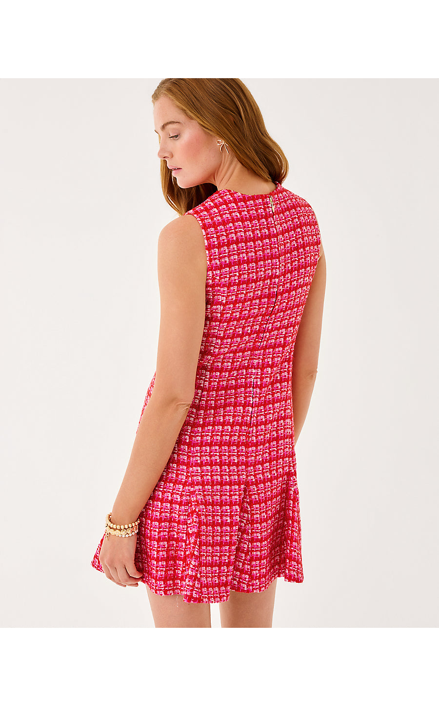 ENYA BOUCLE DRESS | CRANBERRY RED FIESTA BOUCLE