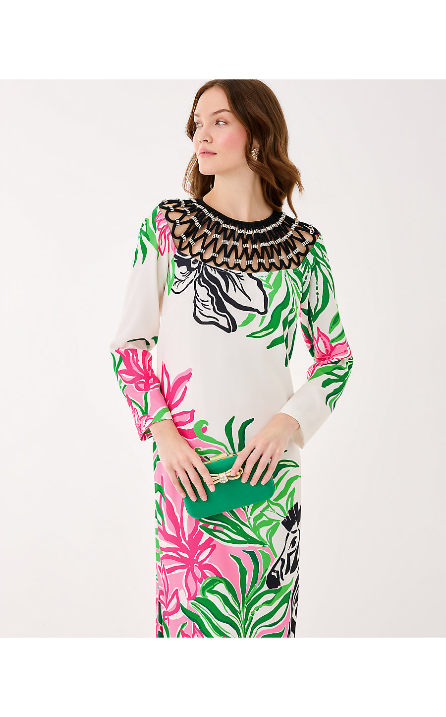 JAYCEN MAXI DRESS | COCONUT PRANCING IN THE MOONLIGHT ENGINEERED WOVEN MAXI