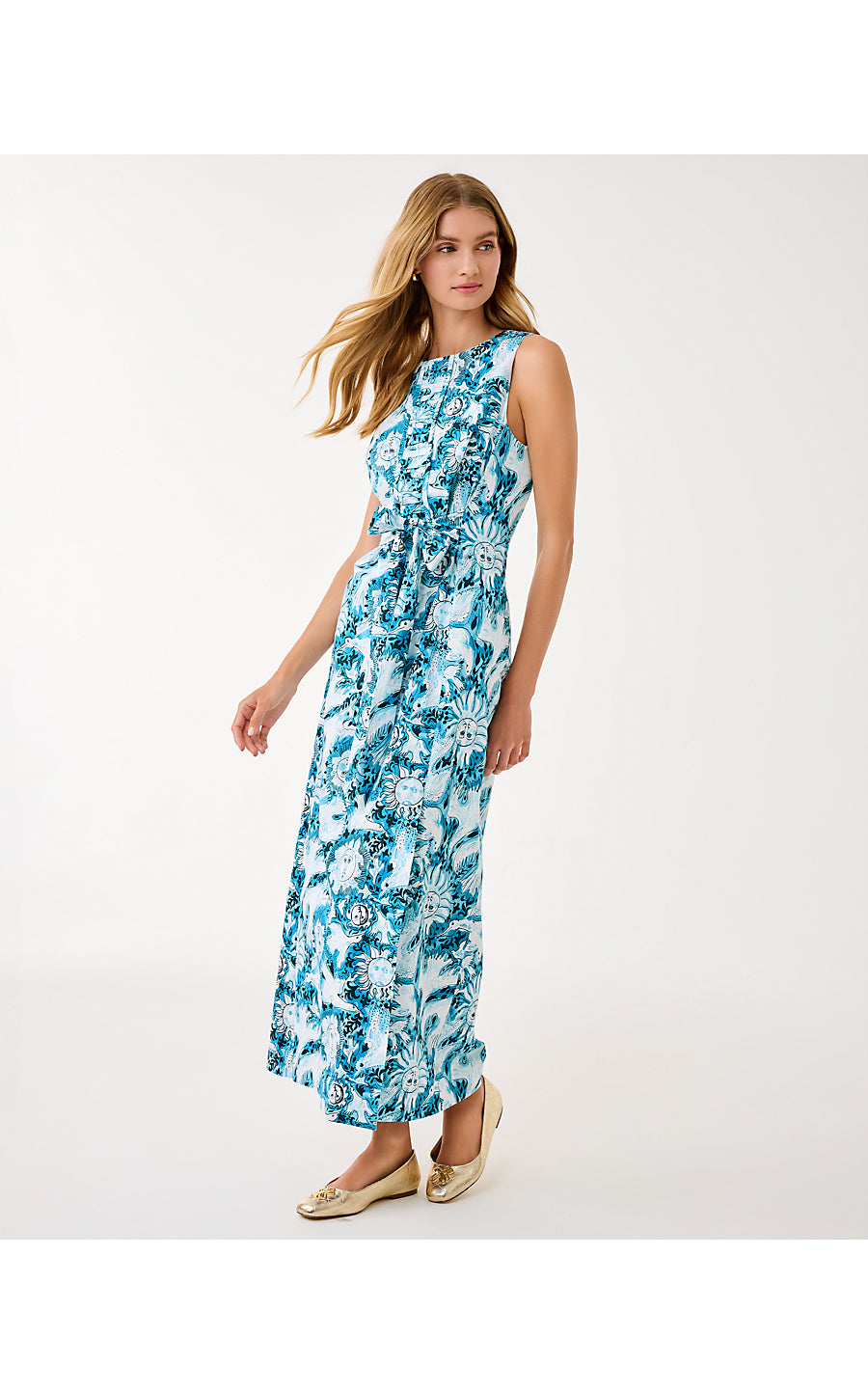 CLARAJANE STRETCH MAXI SH | BELLEVUE BLUE LILLY GULLS