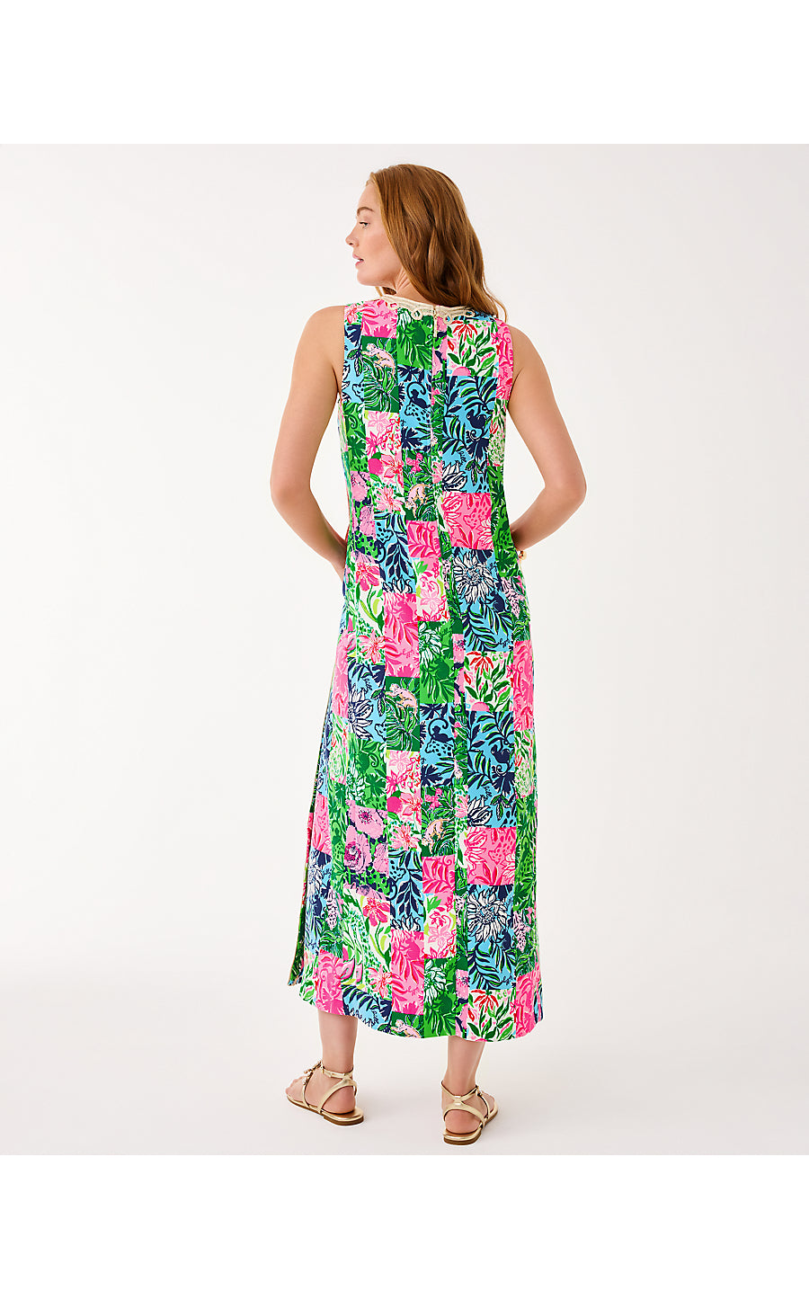 EDITA MAXI SHIFT DRESS | MULTI PARTY PUNCH PATCH