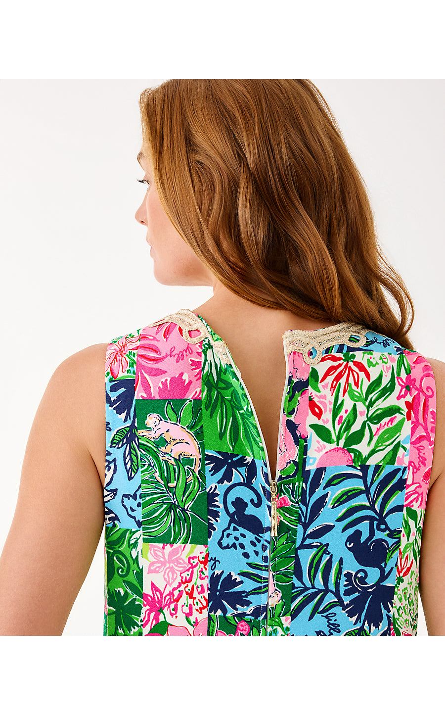 EDITA MAXI SHIFT DRESS | MULTI PARTY PUNCH PATCH