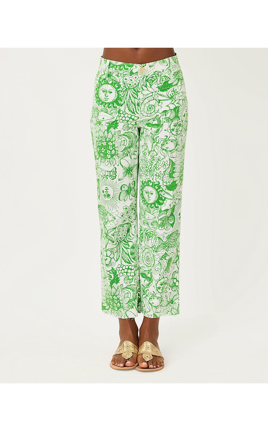 HARLEEN HIGH RISE CROP JEAN | PUTTING GREEN FLEUR DE LILLY