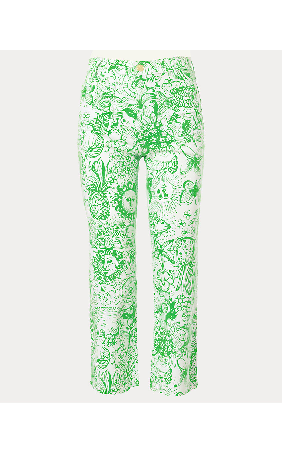 HARLEEN HIGH RISE CROP JEAN | PUTTING GREEN FLEUR DE LILLY