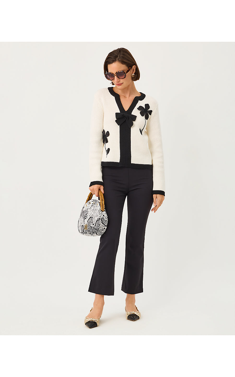 ESMERALDA SWEATER | COCONUT FANCY FLEUR APPLIQUE