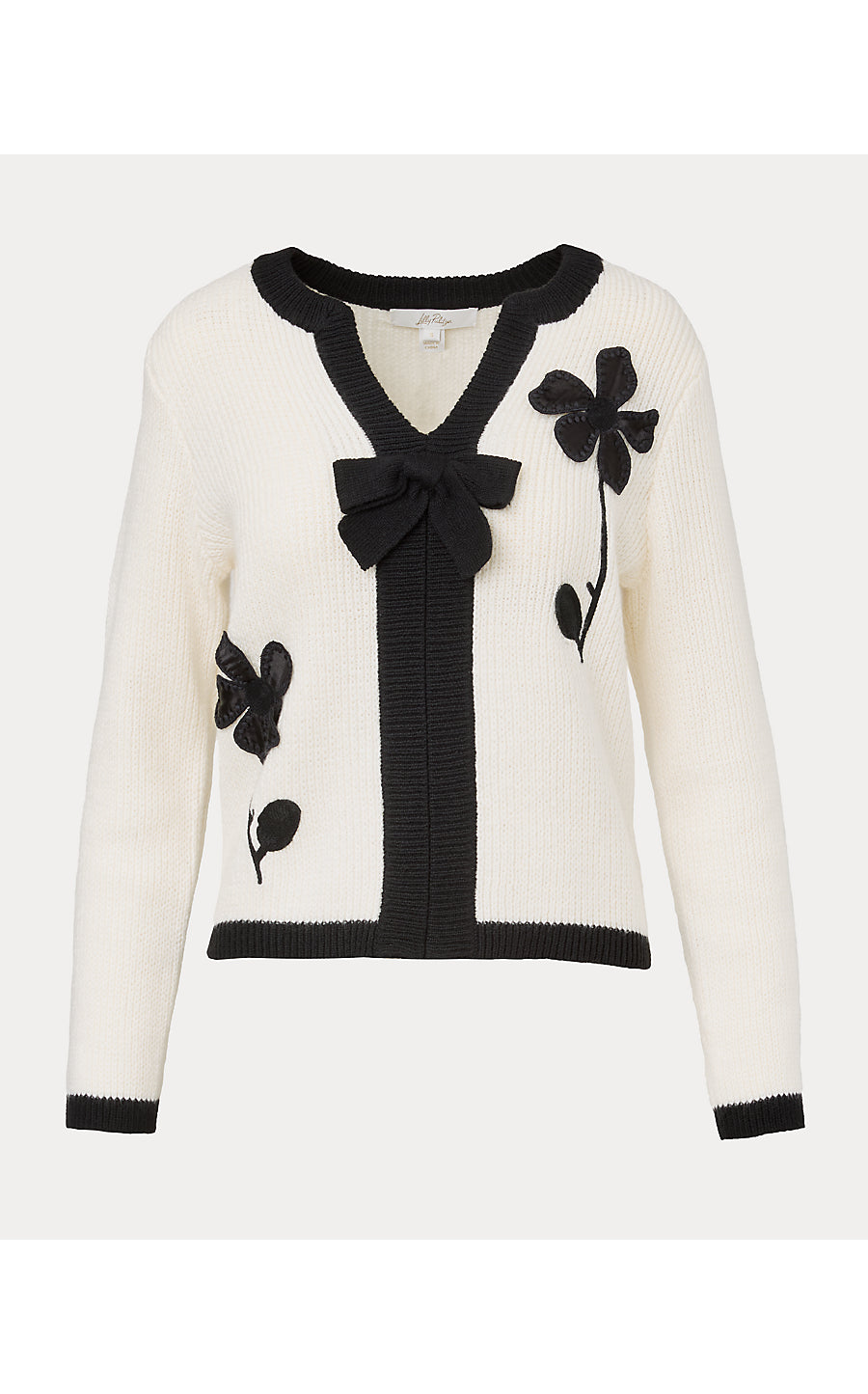 ESMERALDA SWEATER | COCONUT FANCY FLEUR APPLIQUE