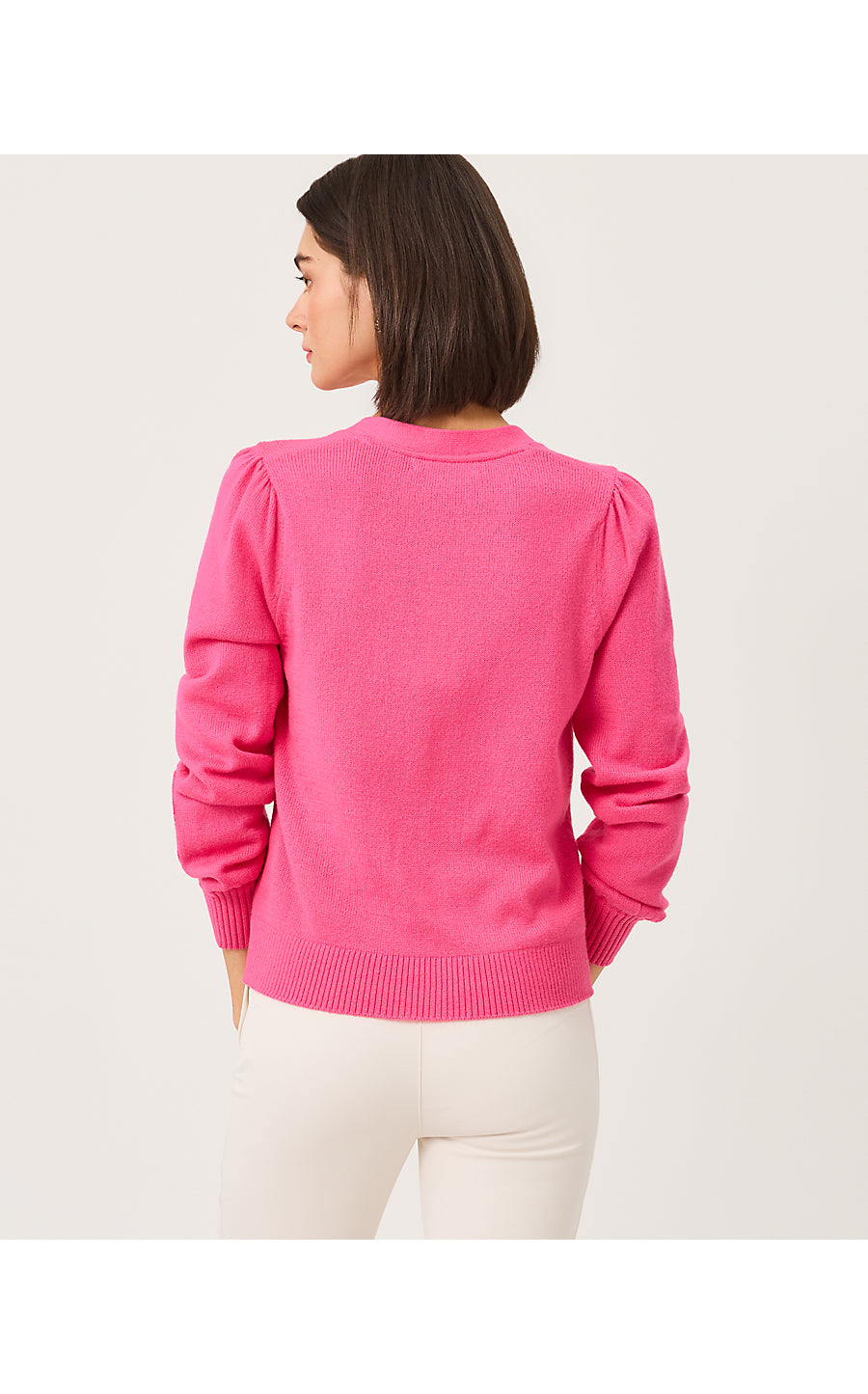 MILLARD SWEATER | PINK ASTER BIG LILLYS FLOWER EMBROIDERY