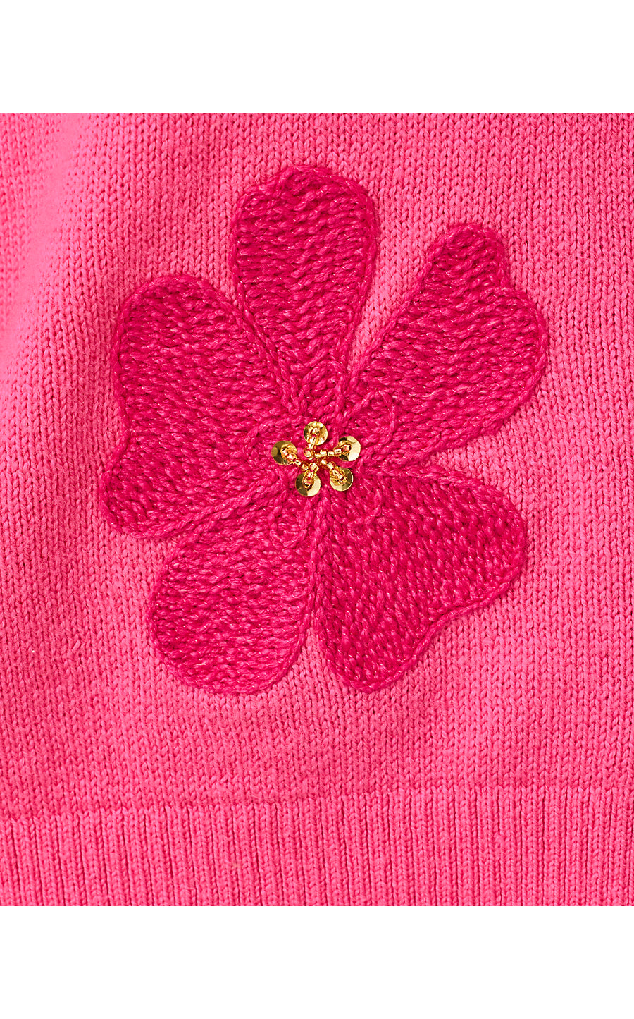 MILLARD SWEATER | PINK ASTER BIG LILLYS FLOWER EMBROIDERY