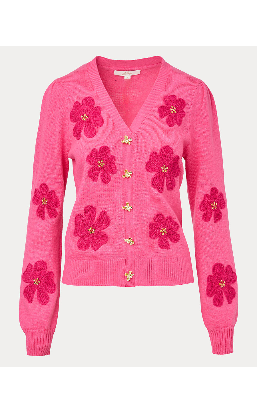 MILLARD SWEATER | PINK ASTER BIG LILLYS FLOWER EMBROIDERY