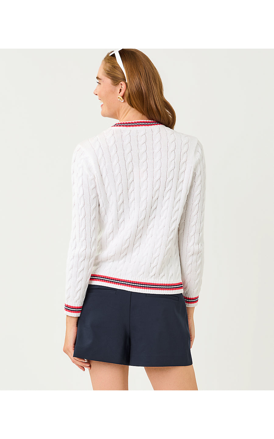 BROCKTON CREW NECK CARDIG | RESORT WHITE X PARADISE PUNCH TIPPING
