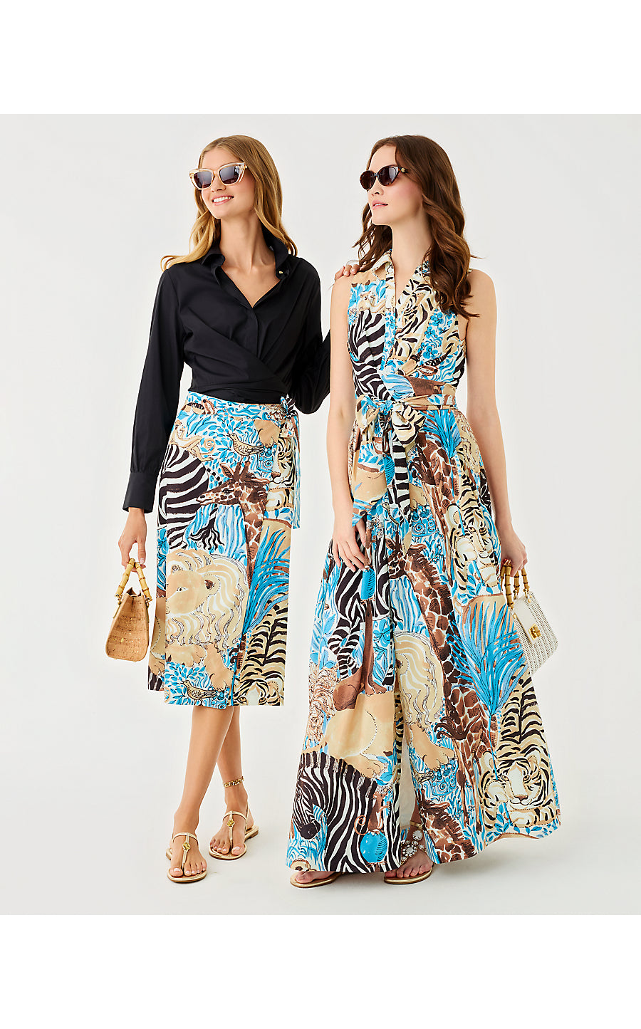 MARRIA STRETCH MAXI DRESS | BREEZY AQUA OVERSIZED LILLYS ZOO