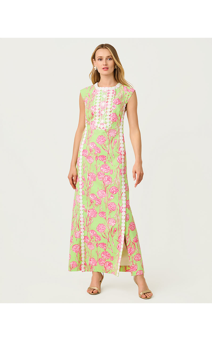 ROSALENA STRETCH MAXI DRESS | PISTACHIO MACRON ALINA