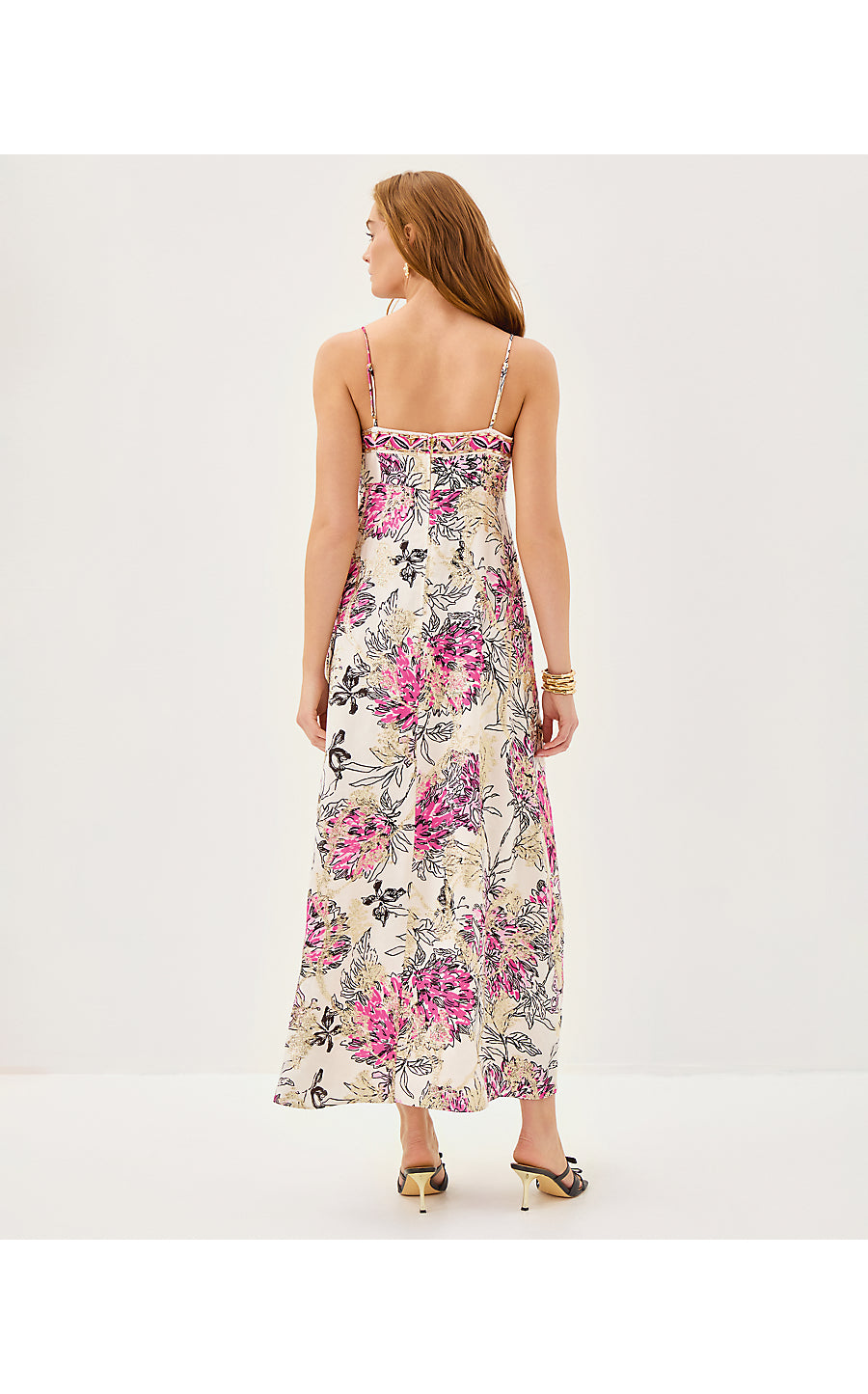 KRISTI JACQUARD MAXI DRES | COCONUT ALL DAHLED UP ENGINEERED WOVEN MAXI