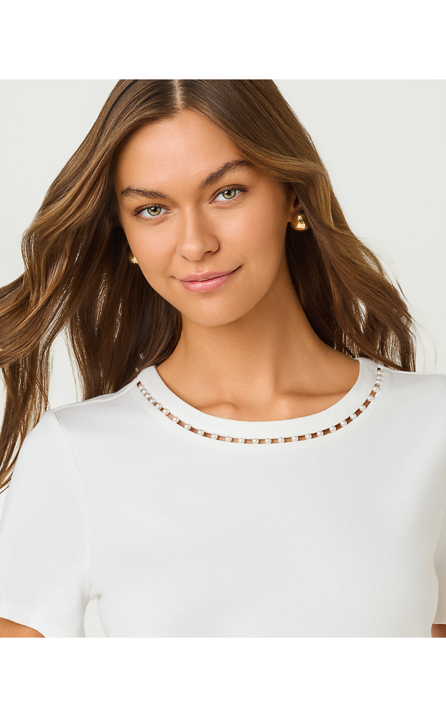 CLAIRMONT PEARL KNIT TOP | RESORT WHITE