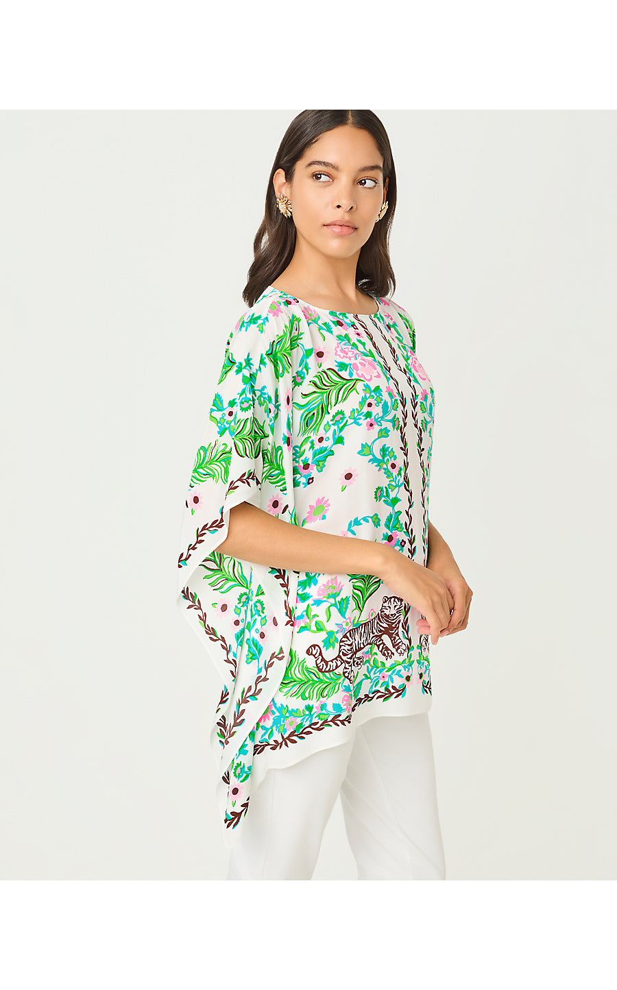 BRITTINA TUNIC | RESORT WHITE ROYAL ZOO ENGINEERED TUNIC