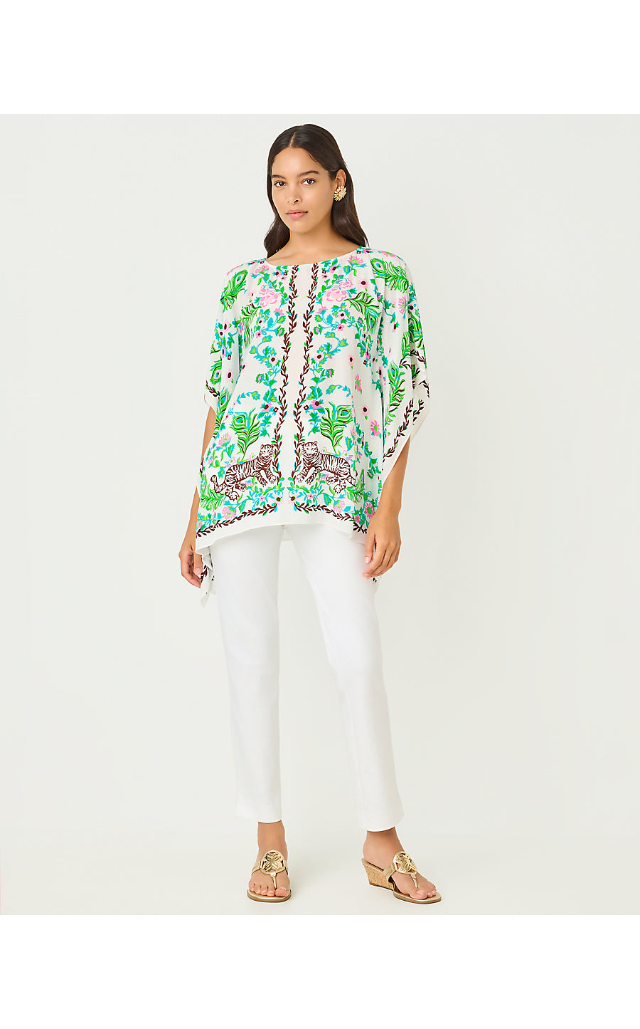 BRITTINA TUNIC | RESORT WHITE ROYAL ZOO ENGINEERED TUNIC