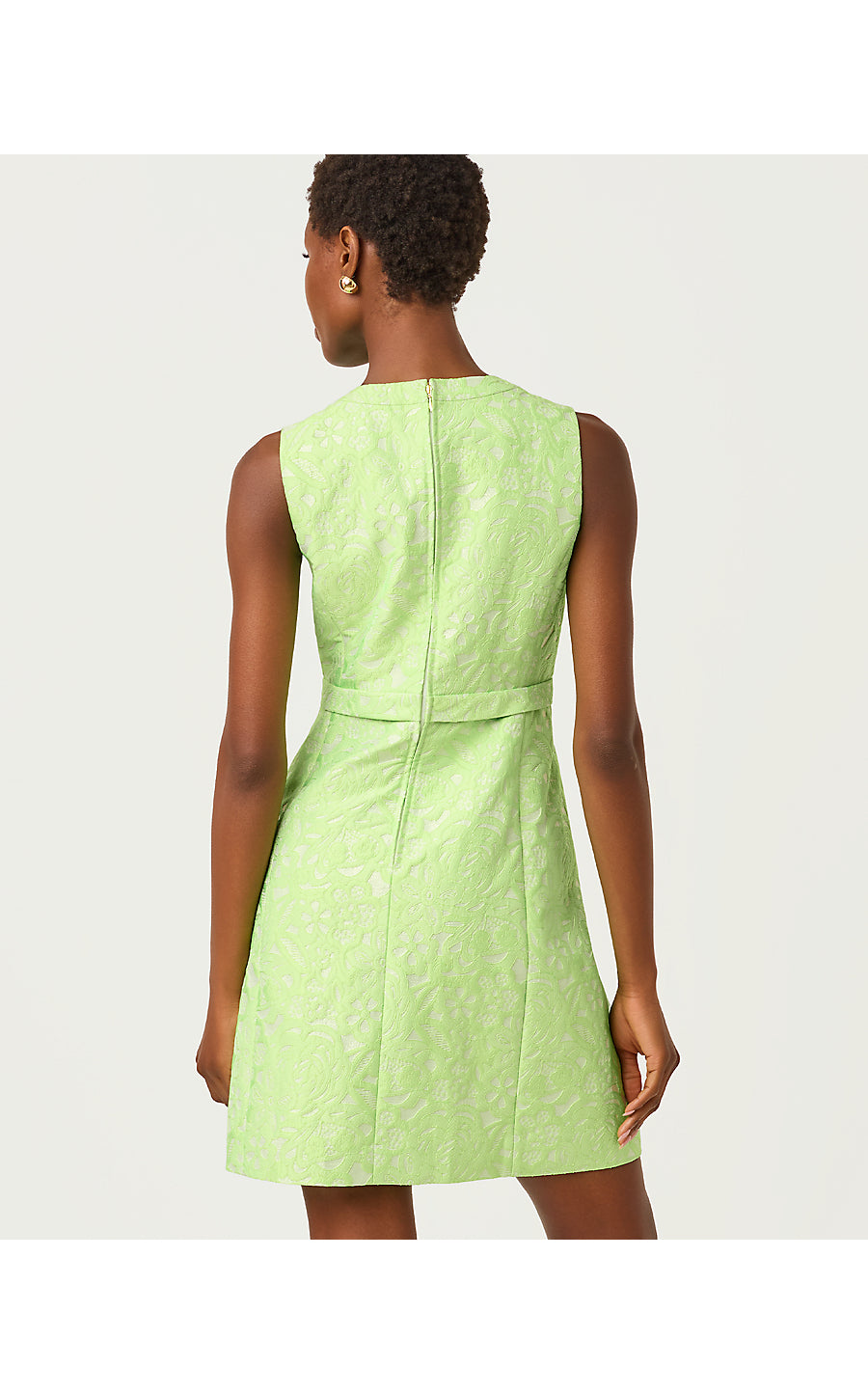SOBEL SHIFT | PISCAHIO MARARON FLORAL CUTWORK METALLIC