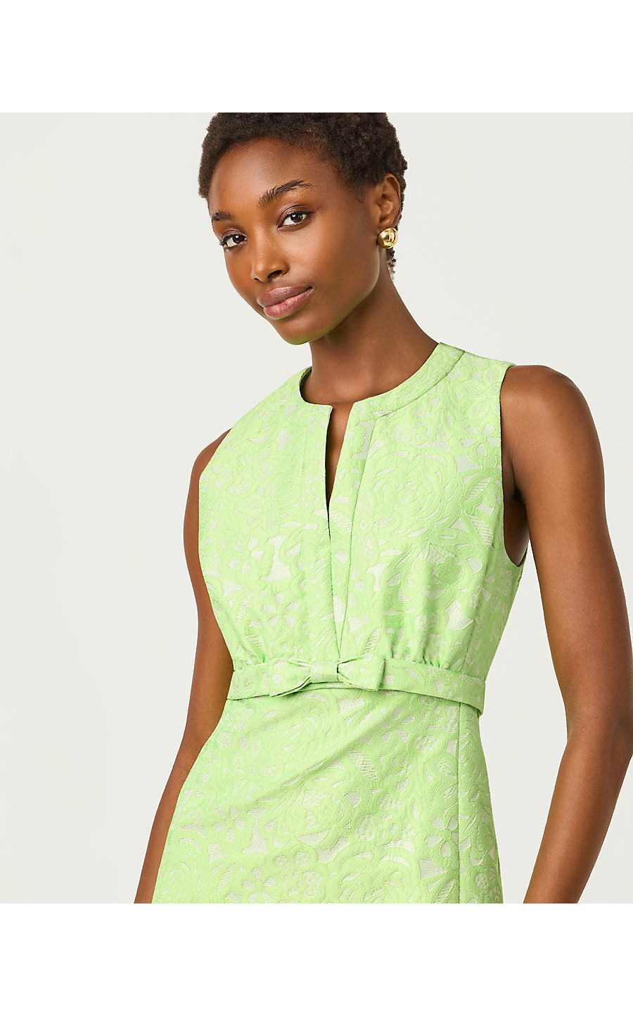 SOBEL SHIFT | PISCAHIO MARARON FLORAL CUTWORK METALLIC