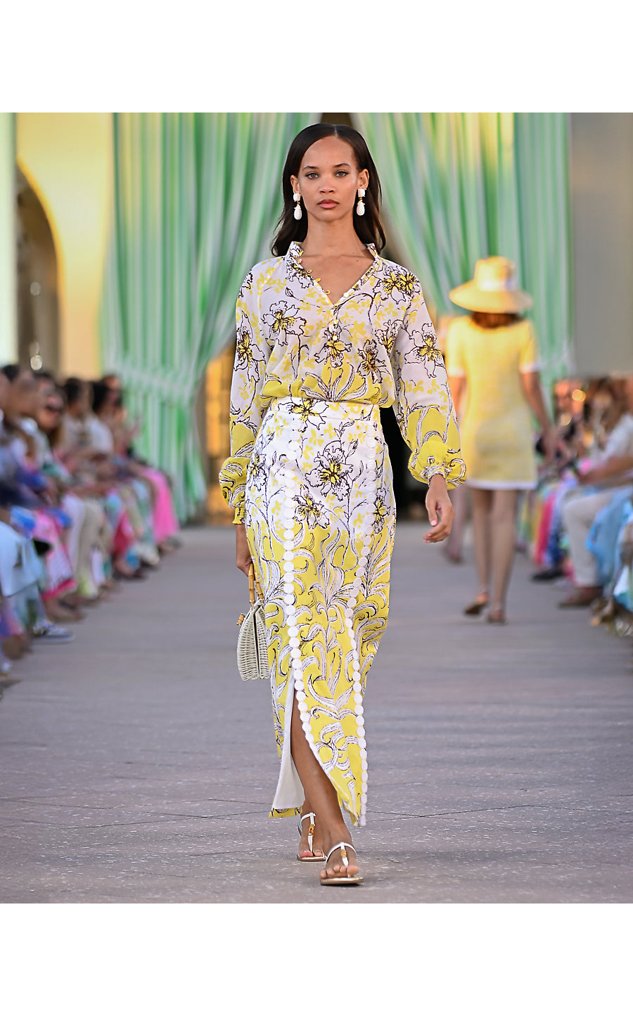 BRADLEY MAXI SKIRT | ESTELLE YELLOW BUBBLEY BUZZ OVERLAY