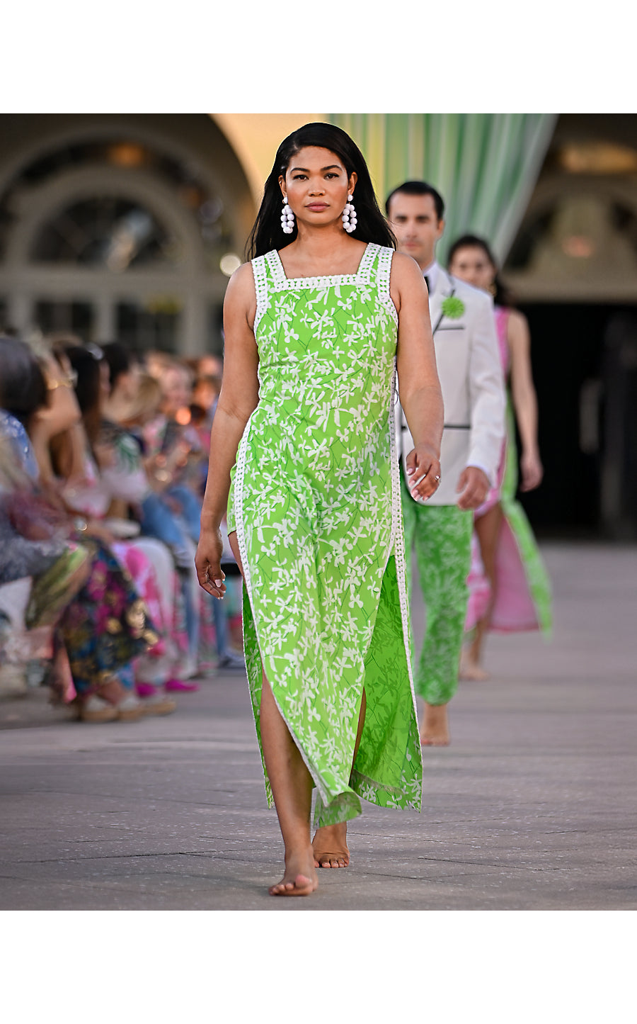 TINA MAXI ROMPER | CROCODILE GREEN LISA OVERPRINT