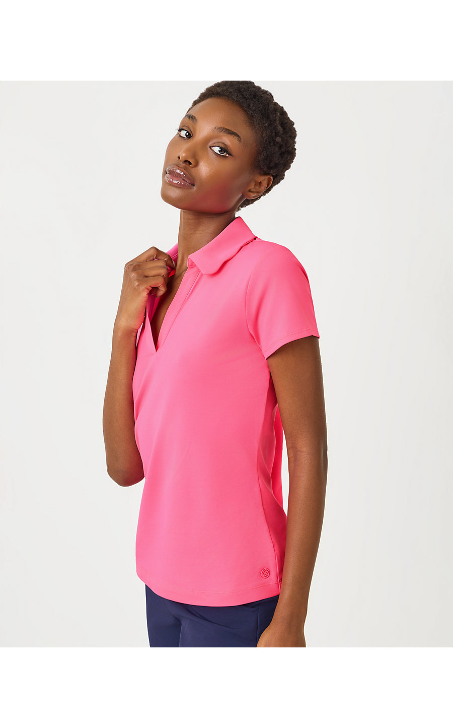 FRIDA SCALLOP POLO UPF | CHERRY BLOSSOM PINK