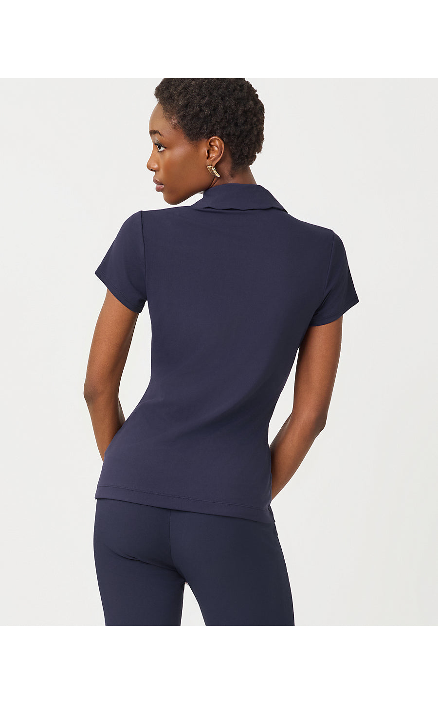 FRIDA SCALLOP POLO | TRUE NAVY