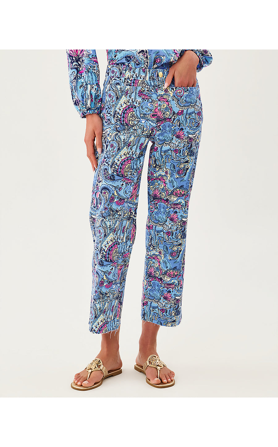 HARLEEN HIGH RISE CROP JEAN | MULTI PAISLEY PARADE