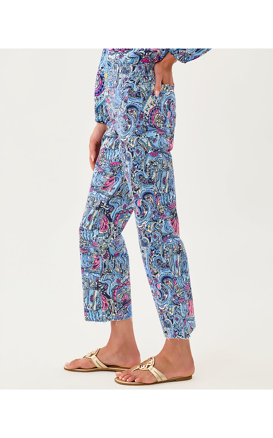 HARLEEN HIGH RISE CROP JEAN | MULTI PAISLEY PARADE
