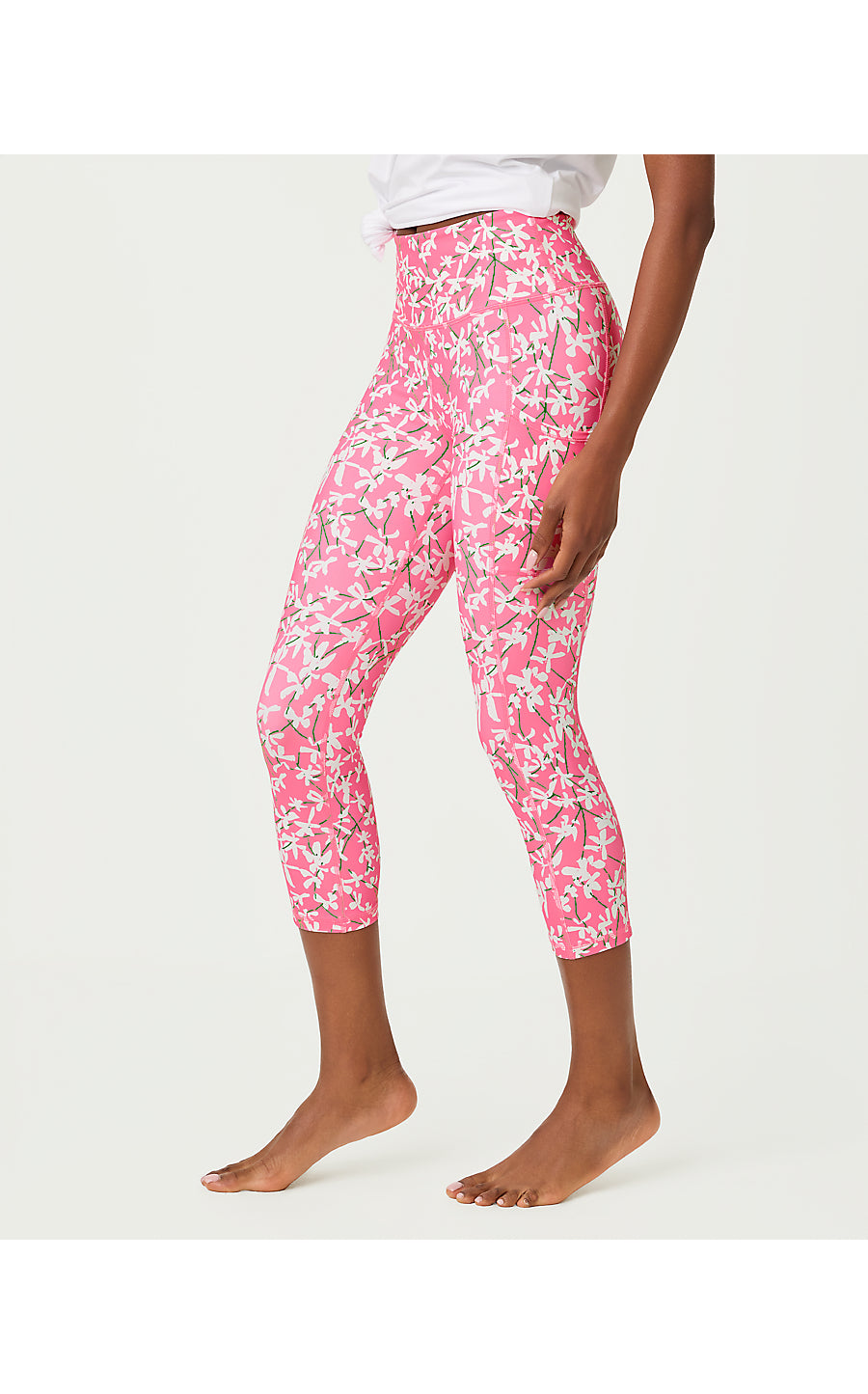 WEEKENDER HIGH RISE CROP | CONFETTI PINK CROSSGRAIN LIL LIZA
