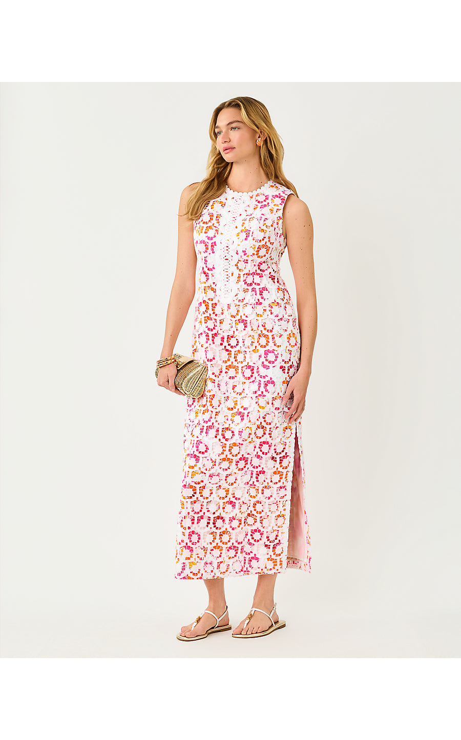 KITT MAXI SHIFT DRESS | RESORT WHITE PANSY FANSY