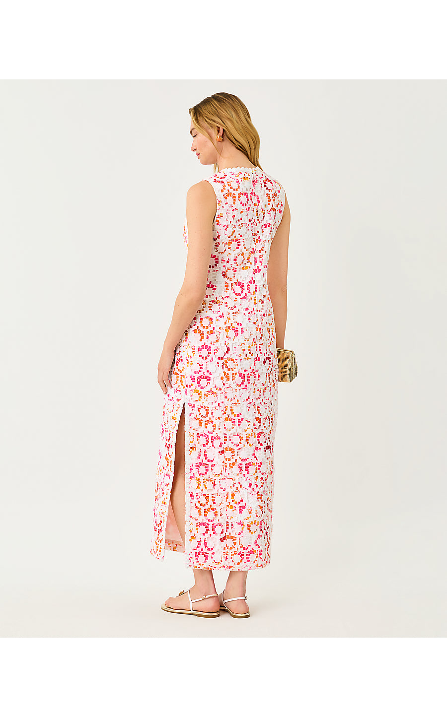 KITT MAXI SHIFT DRESS | RESORT WHITE PANSY FANSY
