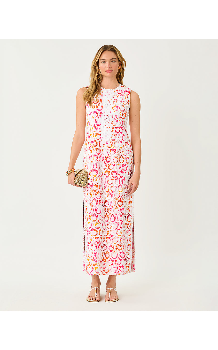 KITT MAXI SHIFT DRESS | RESORT WHITE PANSY FANSY