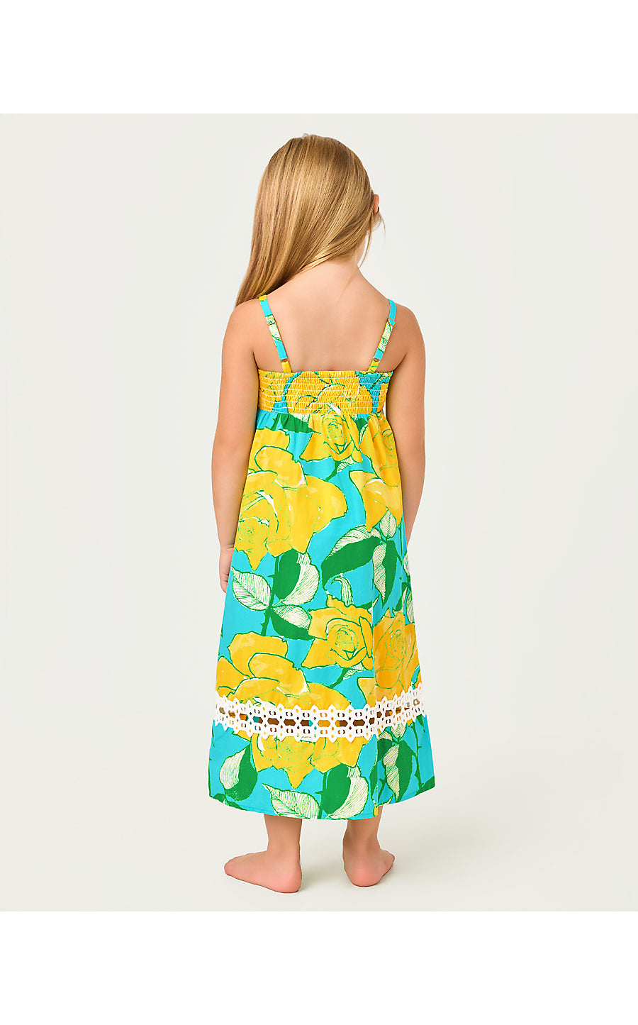 MINI HALIEY MIDI DRESS | BLUE CURACAO ROSE BUD