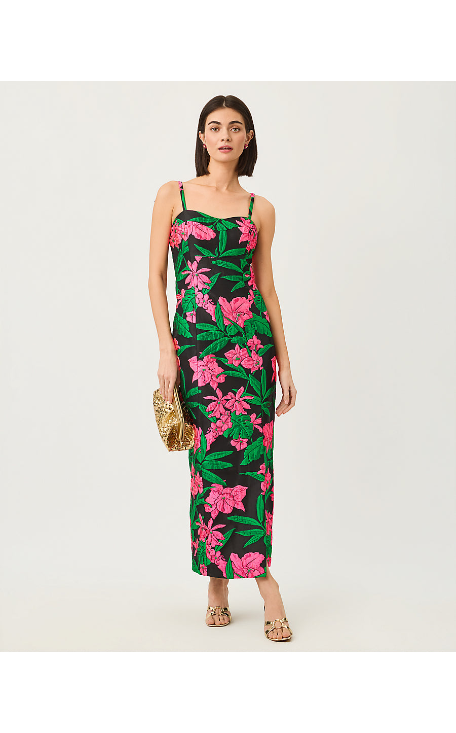 ALIMA MAXI DRESS | NOIR JUNGLE BOUQUET JACQUARD