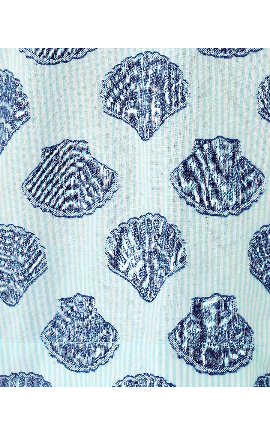 MIALEIGH ELBOW SLEEVE TOP | DAY DREAM BLUE SEASHELL JACQUARD YARN DYED STRIPE