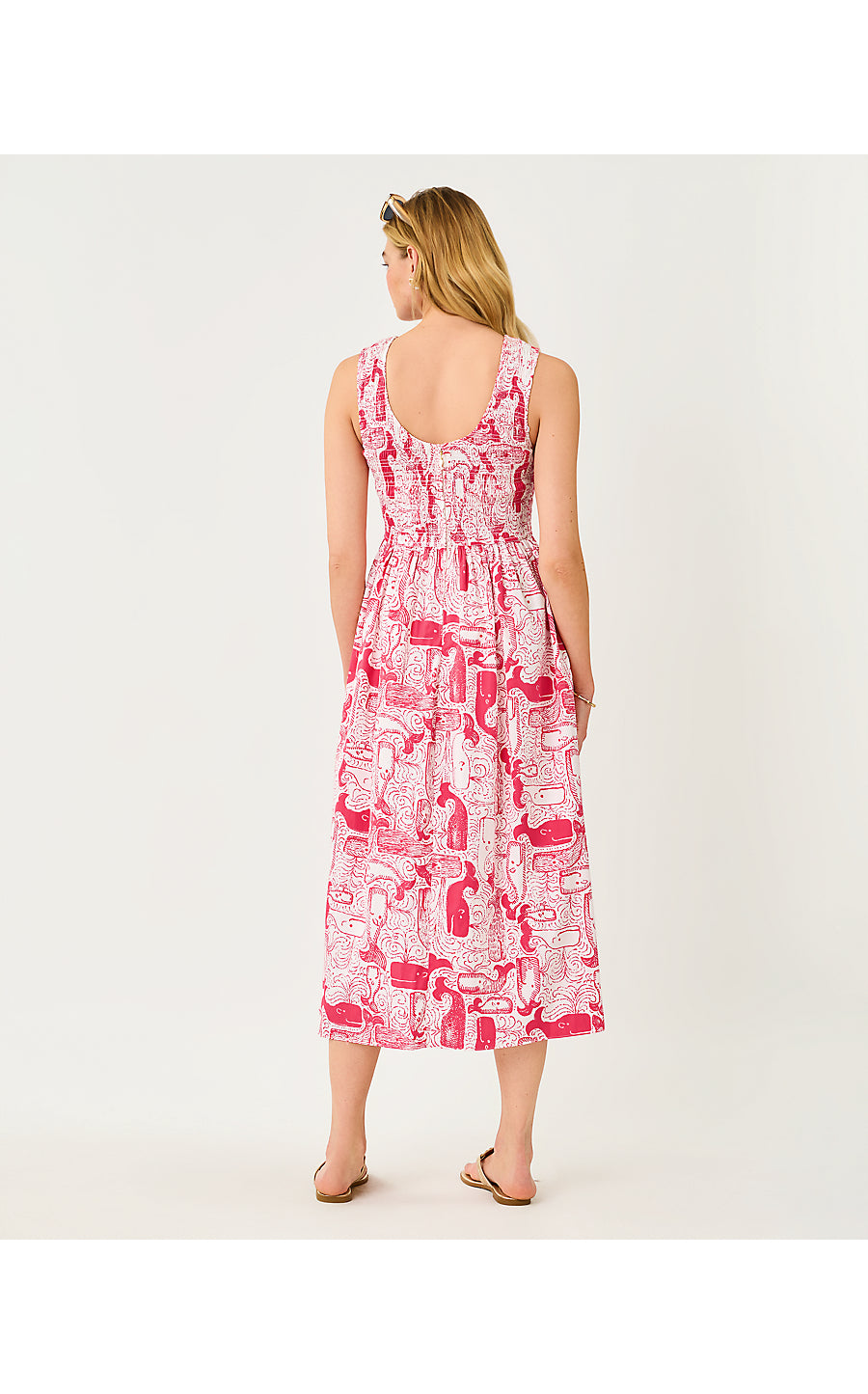DAISEY SMOCKED MIDI DRESS | PARADISE PUNCH OVERSIZED THAR SHE BLOWS