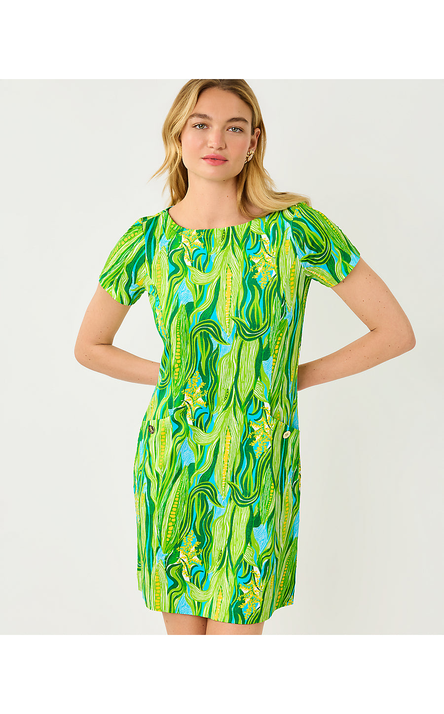 CHELLE UPF 50+ DRESS | TURQUOISE TIDE SWEET CORN