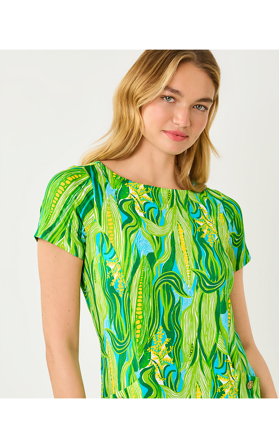 CHELLE UPF 50+ DRESS | TURQUOISE TIDE SWEET CORN