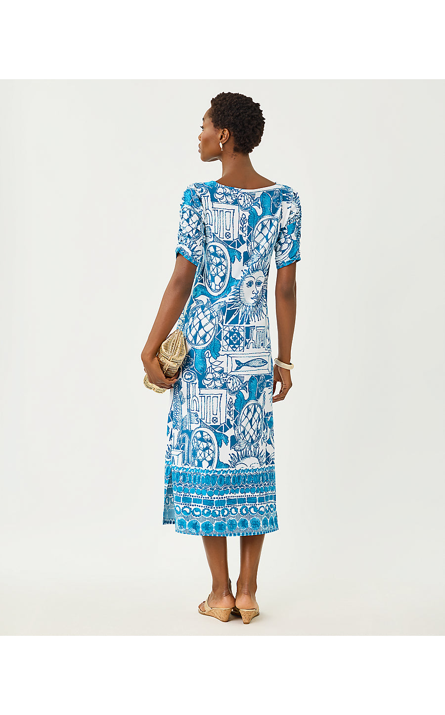 ZARAH UPF 50+ DRESS | RESORT WHITE OVERSIZED HARLILLYQUIN ENGINEERED KNIT DRESS