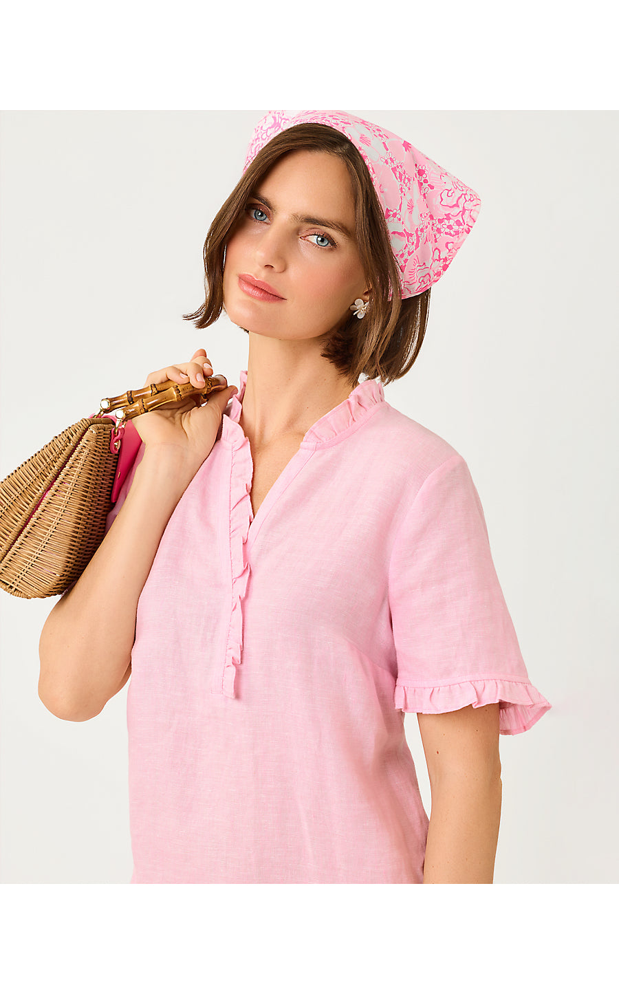 SCARLETTE DRESS | CONCH SHELL PINK X RESORT WHITE