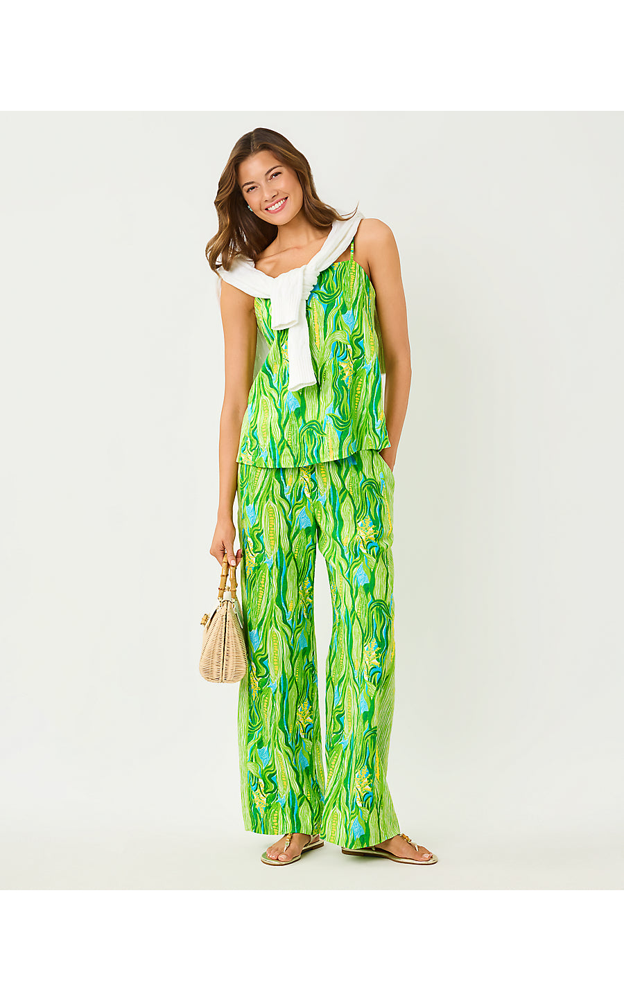 MIRABELLA LINEN PALAZZO | TURQUOISE TIDE SWEET CORN ENGINEERED SET