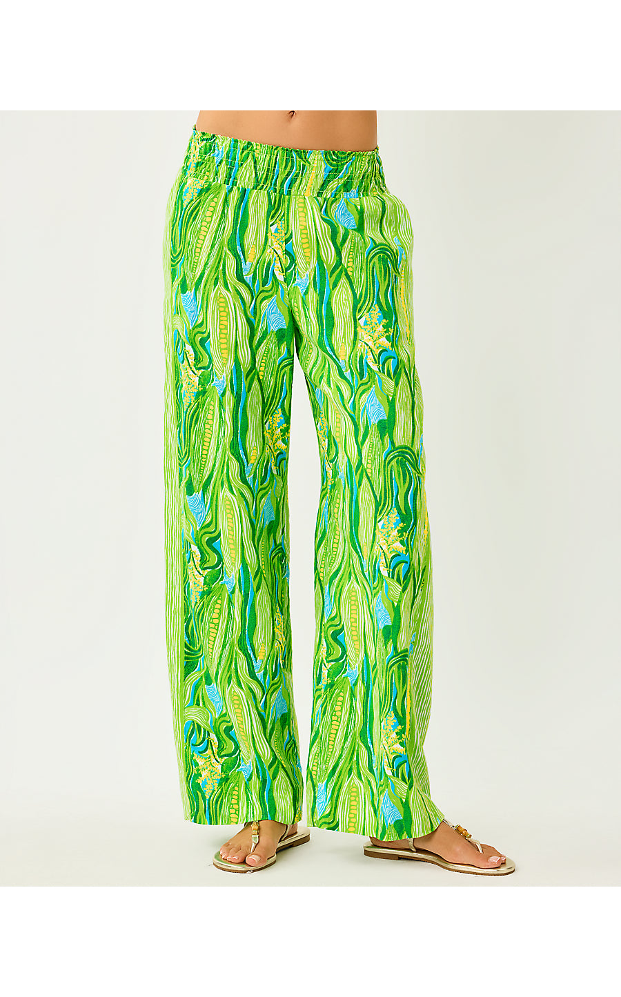MIRABELLA LINEN PALAZZO | TURQUOISE TIDE SWEET CORN ENGINEERED SET