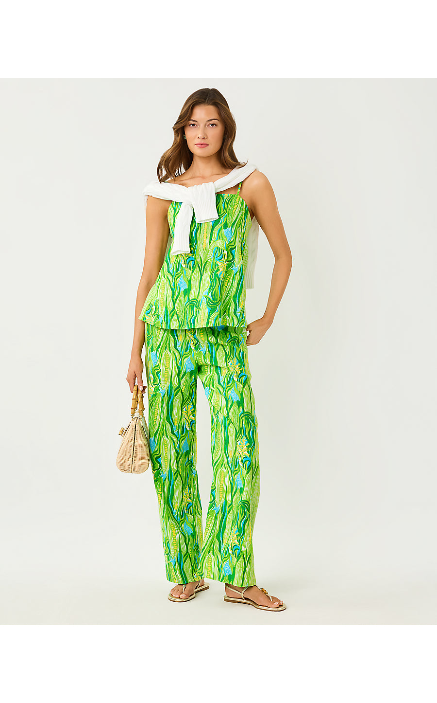 MIRABELLA LINEN PALAZZO | TURQUOISE TIDE SWEET CORN ENGINEERED SET
