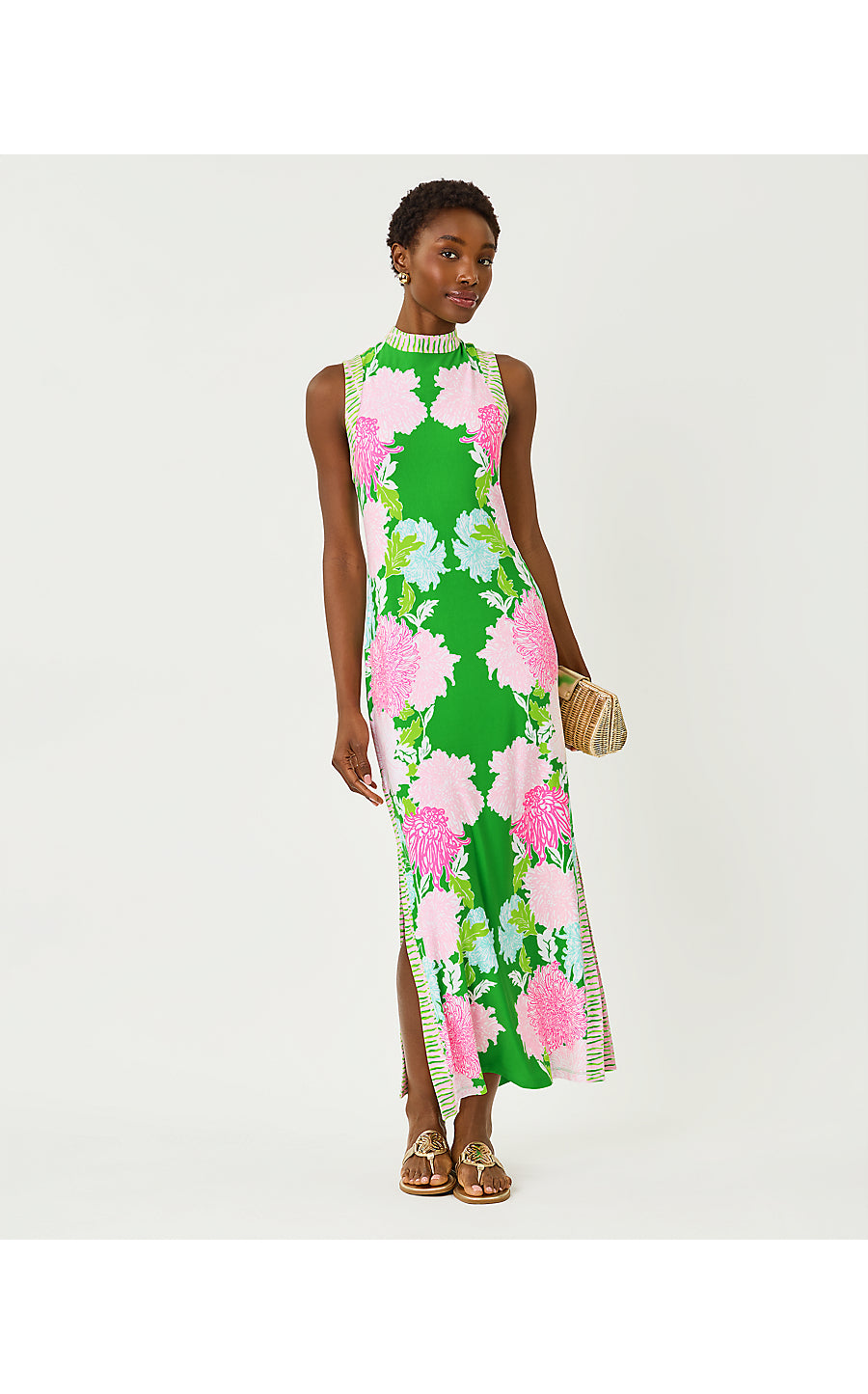 WELLINGTON MAXI DRESS | TERRACE GREEN GO WITH THE FLOW ENGINEERED KNIT | Pink Leopard WELLINGTON MAXI DRESS | TERRACE GREEN GO WITH THE FLOW ENGINEERED KNIT | Pink Leopard