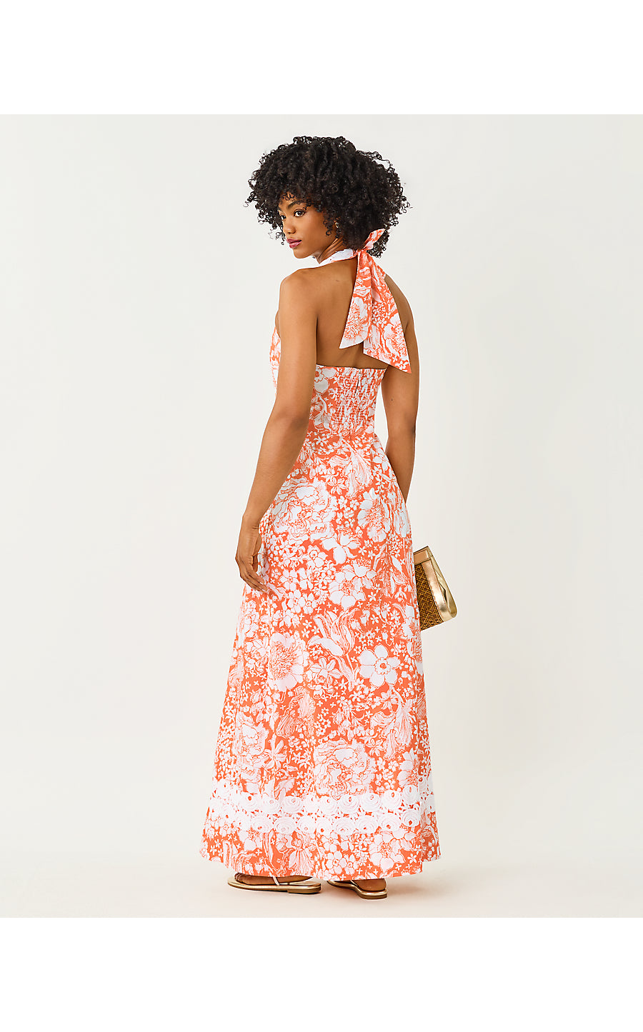 BELINDA MAXI DRESS | SUNSET ORANGE BUDDING ROMANCE