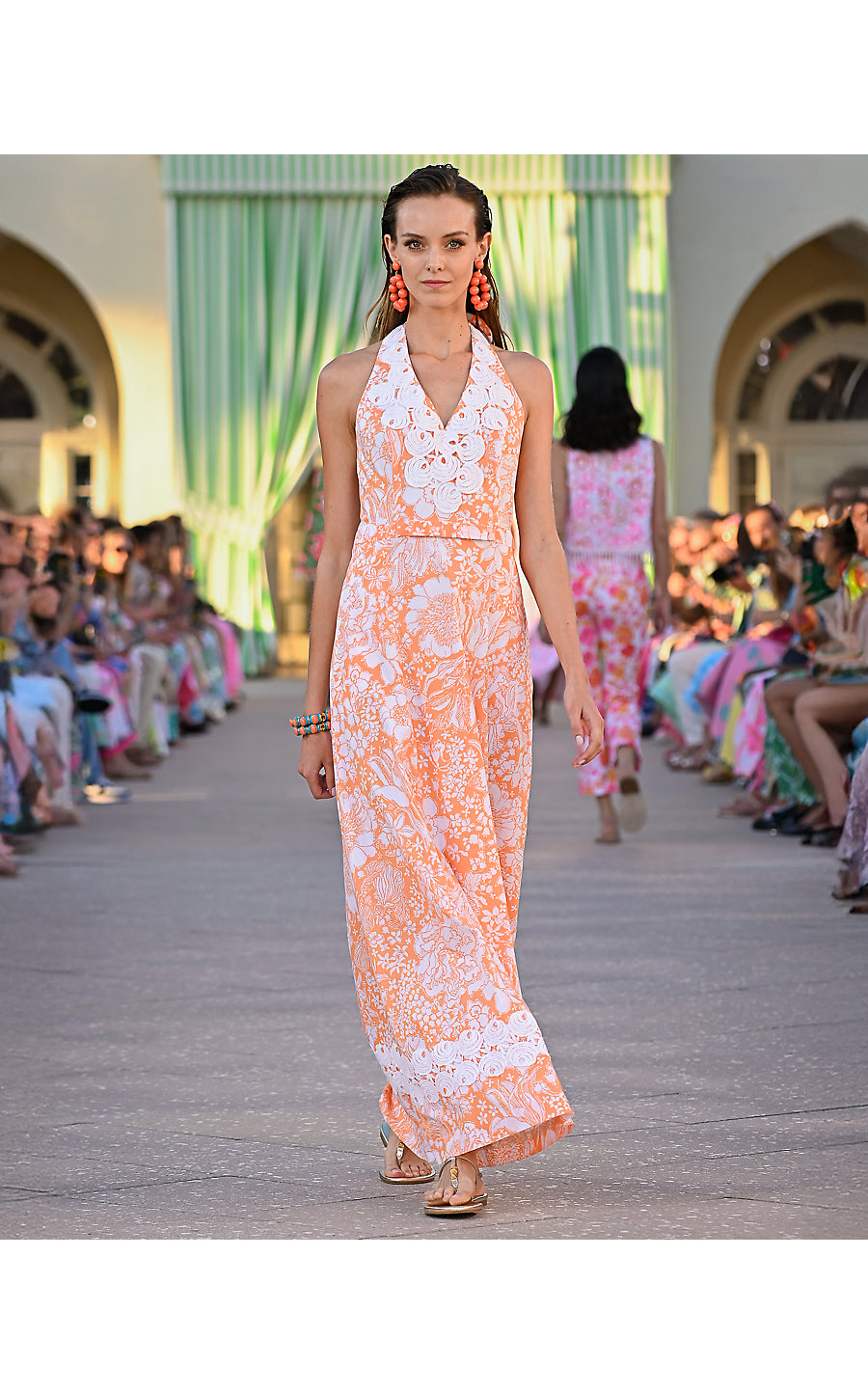 BELINDA MAXI DRESS | SUNSET ORANGE BUDDING ROMANCE